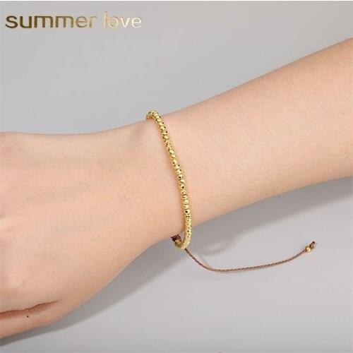 Mini Hematite Beads Natural Stone Bracelet Pulseras Mujer New Adjustable Handmade Braided Bangle Bracelet Womens Jewelry Gifts