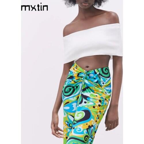 MXTIN 2021 Women Summer Fashion Sexy White Cropped Tank Top Vintage Sleeveless Backless Elasticity Party Female Camis Chic Tops