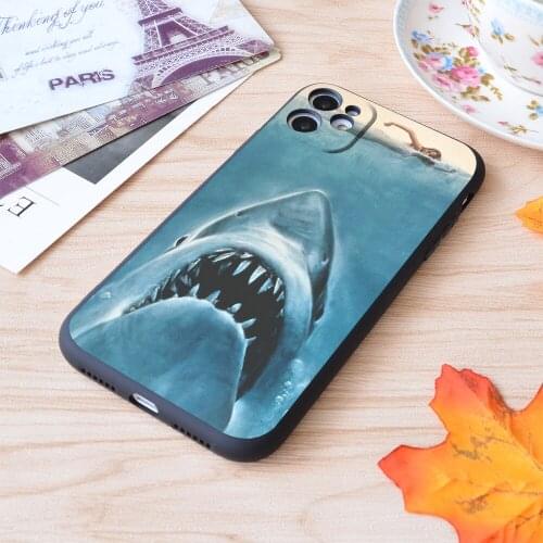 Jaws Shark Print Soft Silicone Matt Case For Apple iPhone Case