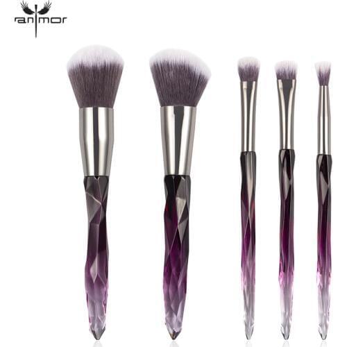 Anmor 5Pcs Makeup Brushes Crystal Foundation Set Eyeshadow Cleaner Blending Make Up Brush Hot Cosmetic Kit Pinceaux Maquillage