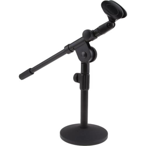 Table Microphone Stand With Mic Clip Holder Adjustable For Broadcasting Studio