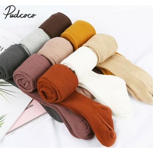 2019 NEW Baby Autumn Winter Tights Infant Toddler Kid Girls Ribbed Stockings Cotton Warm Tights Solid Candy Color Tights 0-4Yea