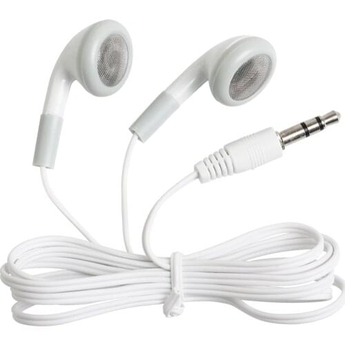 Wholesale White Cheapest Disposable Earphones for School bus or train or plane for Museum For Company as gift 500pcs/lot