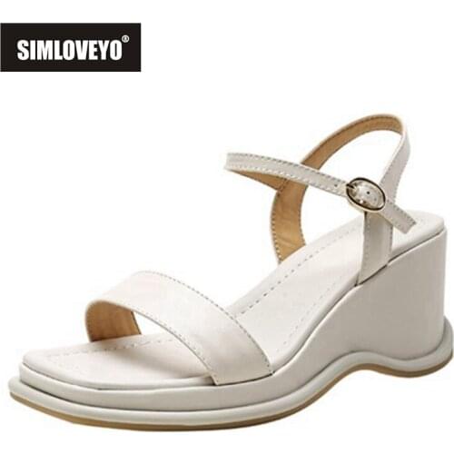 ORCHA LISA 2021 Leisure Sandals Narrow Band Platforms Slingbacks Ankle Buckle Strap 6.5cm Wedge Heel US10 11 Apricot Beige A4300