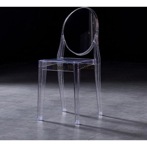 PC plastic chair transparent chair backrest dining chair ghost devil chair makeup chair creative acrylic chair hotel chair
