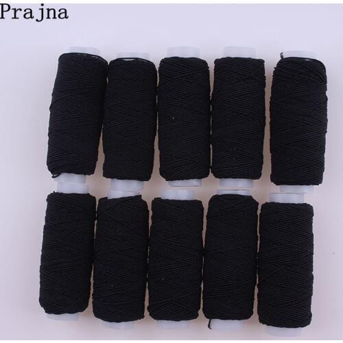 Prajna 10 Roll / lot Elastic Thread Sewing Black Elastic Thread Set Industrial Sewing Machine Cheap Thread DIY Hand Accessories