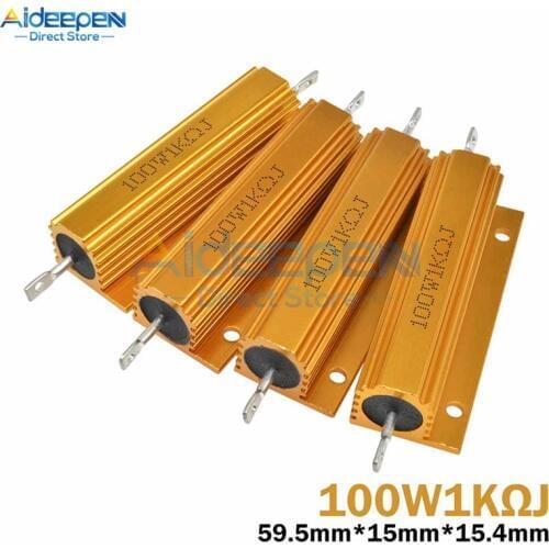 100W/50W Aluminum Power Metal Shell Case Wirewound Resistor 0.1-1K 0.1 0.5 1 1.5 2 3 4 5 6 8 10 12 15 20 22 30 33 50 100 1K ohm