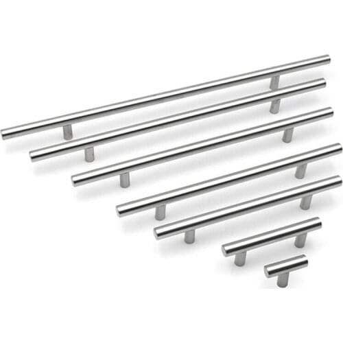 Sliver Cupboard Handle Brushed Stainless Steel Kitchen Cabinet Door Knob Furniture Drawer Pull Hardware Pulls T Bar Handle