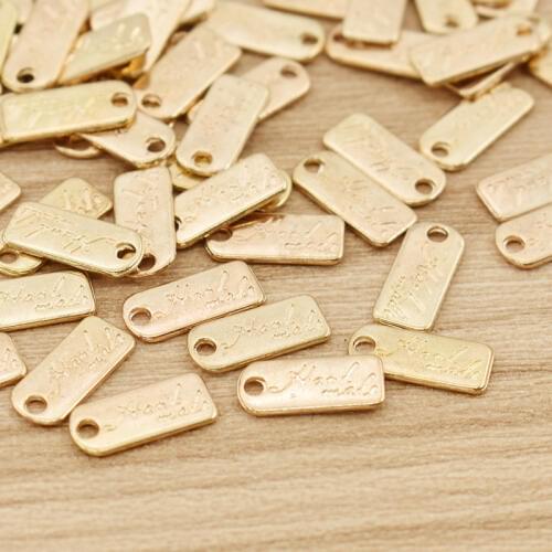 Gold Handmade 100pcs/pack Sewing Garment Labels For Women DIY Apparel Bag Craft Tags Decor Accessories
