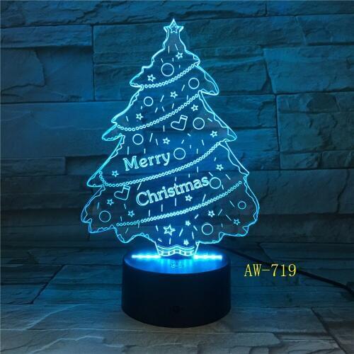 Nightlight 3D LED Light Christmas Tree Lamp Kids Night Lights Holiday Atmosphere Table Lamp for Holiday Lighting Dropship AW-719