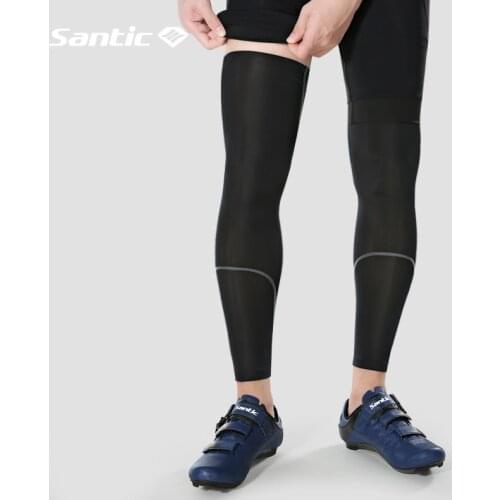 Santic Ciclismo Reflective Cycling Leg Warmers Bike Bicycle Legwarmers Anti-skip Gel Hem Spring Summer Breathable Quick Dry