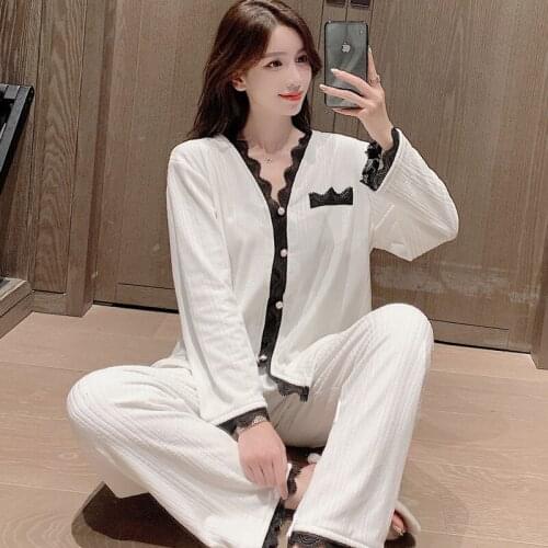 Womens White Velvet Pajamas V-Neck Sleepwear Women Pajama Set 2Pcs Velour Long Pants Lingerie Homewear
