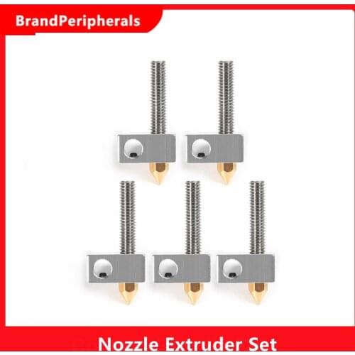 0.4mm Brass Nozzle Extruder Print Head + Heater Block Hotend + 1.75mm Throat Tubes Pipes for Anet A8 A6 Ender 3 3D Printer Acces