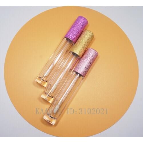 10/20/30/50/100PC 6ml Empty Lip Gloss Tube Plastic Lipgloss Bottle Container yellow purple Cap Cylinder clear Lip gloss bottle