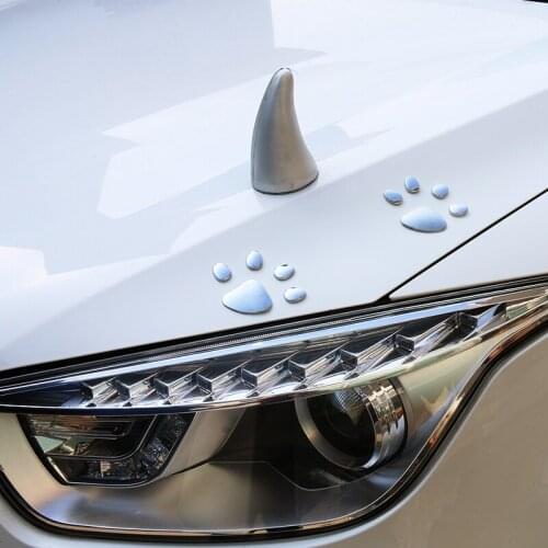 2PCS Car Sticker Cool Design Paw 3D Animal Dog Cat Bear Foot Prints Footprint Decal Car Stickers Silver Auto Accessories