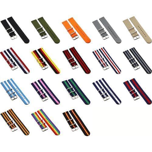 20mm nylon watch strap 22mm watch band 18mm nato strap solid color Watch Belts For Samsung Gear S3 Frontier S2