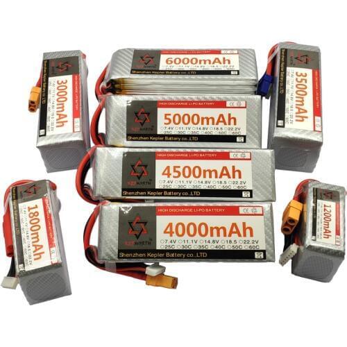 22.2V 6S 1300 1800 2200 2600 3000 3500 3800 5000 6000mAh 25C 35C 60C 6S RC LiPo Battery For Helicopter Airplane Aircraf Boat Car
