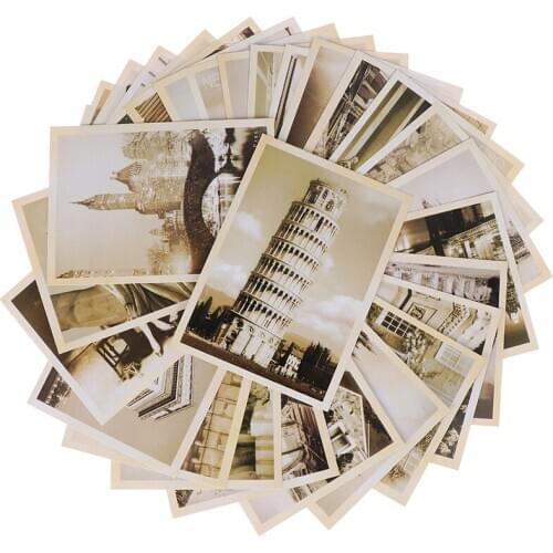 32pcs Travel Postcard Vintage Landscape Building Photo Picture Poster Post Pards