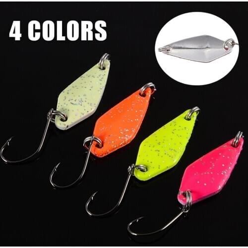 4Pc 3cm 3g Fishing Lures Hard Bait Artificial Bait Swimbait Blinker Trout Fishing Blinker Spoons Lure Fishing Tackle Accessories