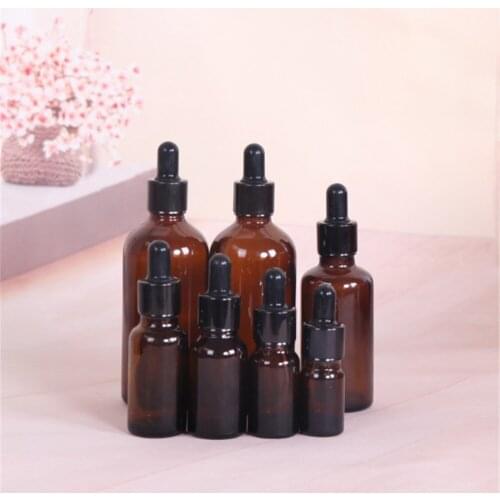 5/10/15/20/30/50/100ml Brown Glass Eye Dropper Bottle Essential Oil Empty Container Refillable Women Cosmetic Wholesale Hot
