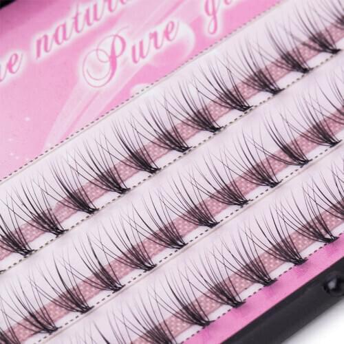 60pcs Professional Eyes Makeup Individual Cluster Eye Lashes Grafting Fake False Eyelashes Soft Eyelash Extension Hand Made