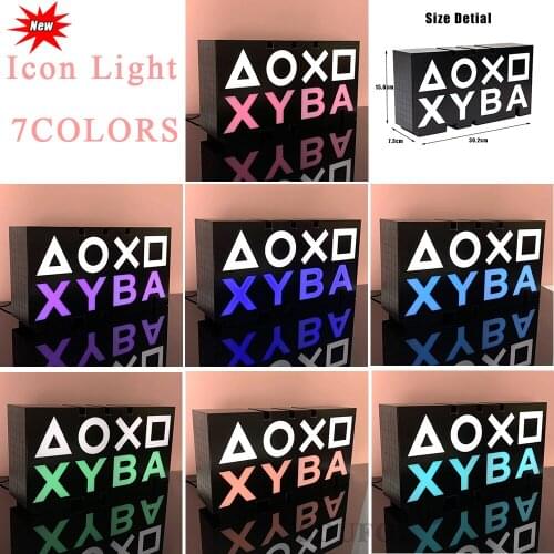 8-Bit Game Handle Button Icon Light RGB LEDS Voice Control Night Light Game Atmosphere Desk Lamp for Game Live Room DropShipping