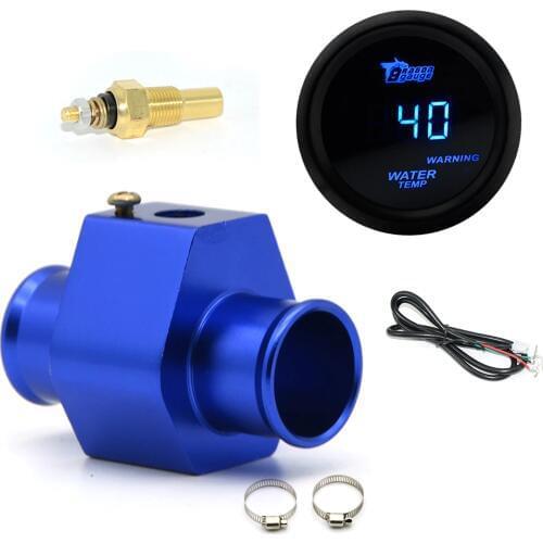 2'' 52MM Car Digital Blue Led Water Temperature Gauge 40-150℃ With Water Temp Joint Pipe Sensor Adapter