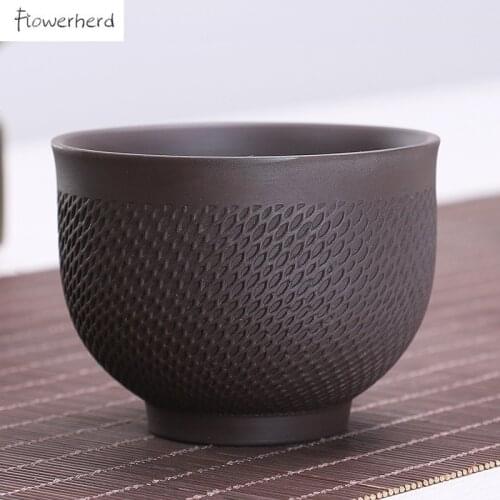 Large Purple Clay Tea Cup Teaware Drinking Tea Cup Kung Fu Tea Set Cup Master Cup Water Cups Tea Bowl