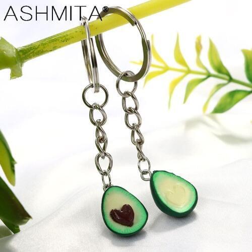 ASHMITA New Simulation Fruit Avocado Heart-shaped Keychain Fashion Jewelry Keyrings Best Friend s BFF