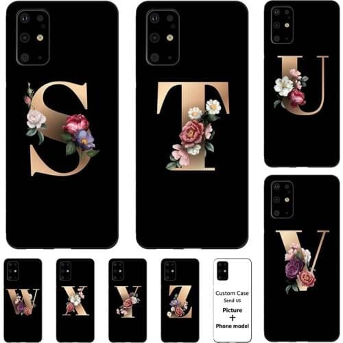 Case For Samsung Galaxy S20 Lite S20FE 5G Soft Silicone Cover For Samsung S20 Ultra S 20 Plus Flower 26 English Name Letters