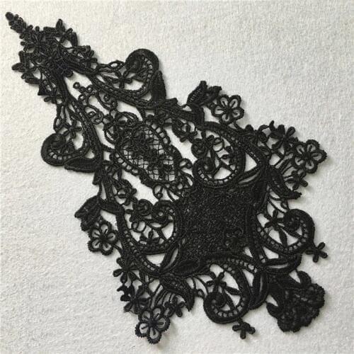 Black White Lace Applique Headwear Flower Lady Motif Venise Lace Trim Wedding Dress Garment Accessories