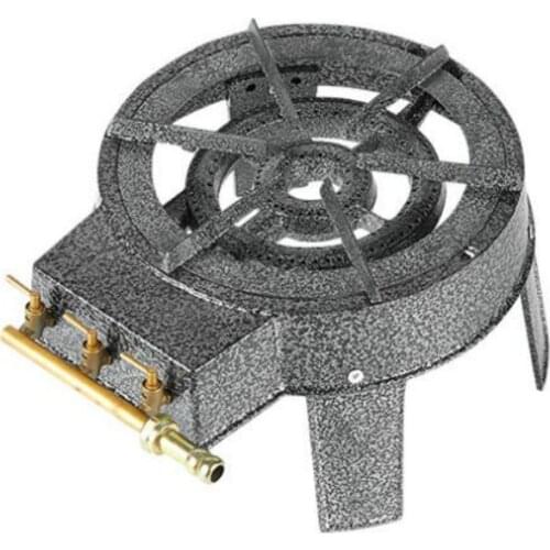 Cast iron burner for Cooking outdoors natural gas cast iron burner outdoor camping cooking gas stove Silver flower on black