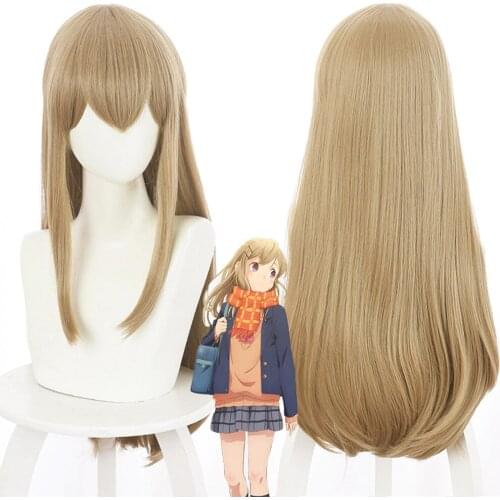 Anime Adachi To Shimamura Character Shimamura Hogetsu Cosplay Long Wig Heat-resistant synthesis Hair Light Brown + Free Wig Cap