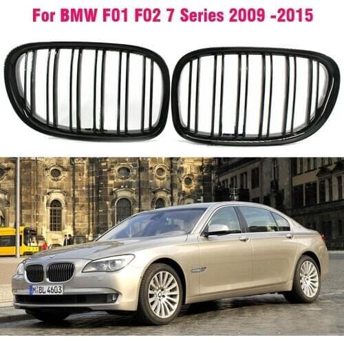 Front Kidney Grille Grills Glossy Black For BMW F01 F02 7 Series 2009 2010 2011 2012 2013 2014 2015