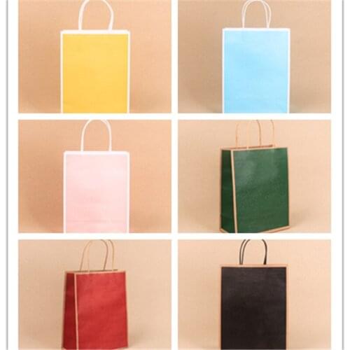 Frame Kraft Paper Bag Festival Gift Packing Bags Customization Red Green Black Decoration Package For Christmas New Year Holiday