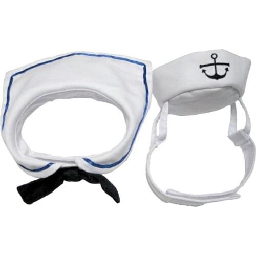 HOT Navy Suit Sailing Suit Cloak Goods for Pets Hot Dog Costume Pet Cosplay Clothing Apparel Cat Clothes Hat for Cat Sailor Suit