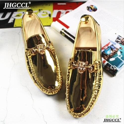 New mens casual loafers plus 47 48 patent-leather handmade mens shoes rubber non-slip driving mens shoes A13