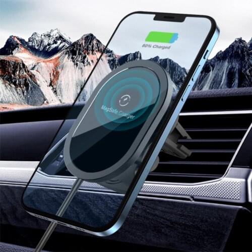 Magnetic Wireless Car Phone Charger 15W Qi Fast Charging Holder for Car Air Vent Holder 360°Rotation Car Phone Mount