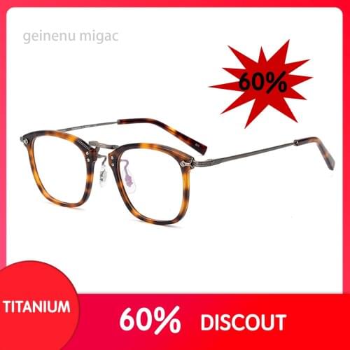 MuMuMASUNAGA Brand Titanium Optical Frame Top Quality Japanese Style Golden Carved Mans Eyeglass Celluloid GMS-806
