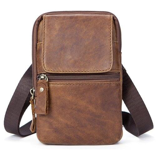Mens Shoulder Bags for Cell Phone Bag Belt Waist Packs for Men Handbag Bag Mens Small Crossbody Bag Men Genuine Leather