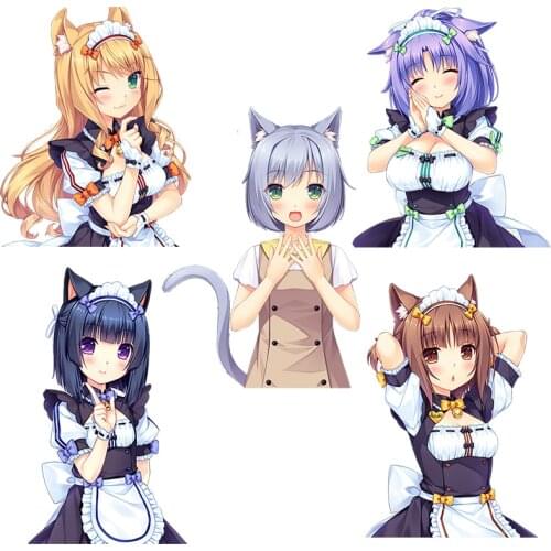 Three Ratels CA64 NEKOPARA_CHRONICLE Cute cats ear girls Waterproof Decal on Wall Fridge Toilet car bike laptop gift decoration