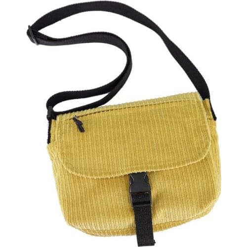 New corduroy canvas bag simple fashion buckle shoulder bag students slung handbagLadies bags Free Shipping