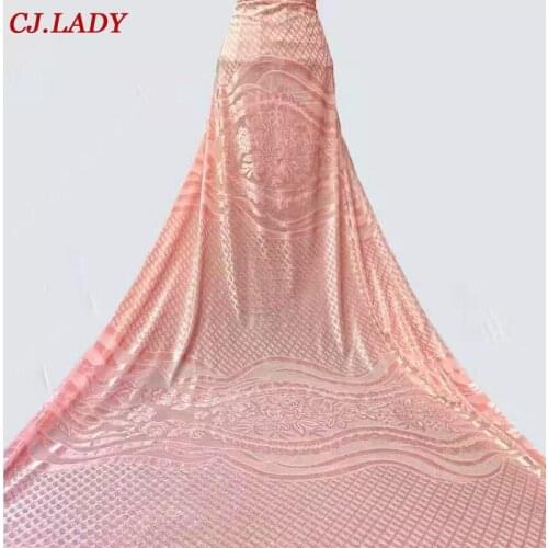 Latest African Lace Fabric 2022 High Quality Velvet Lace Multicolor Gold Line Sequins Nigerian Lace Fabrics For Wedding Dress A4