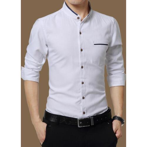 New Arrived 2017 mens work wear cotton turn down collar shirts Long sleeve male dress shirts white blue gray clothing