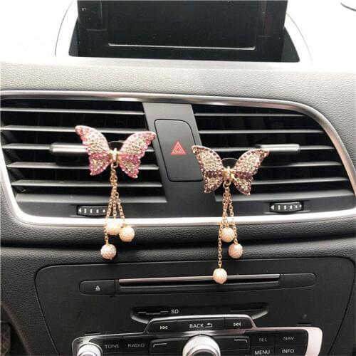 New car perfume, butterfly mask, pearl fringes, car accessories Air Freshener Air vents perfume Car-styling Aromatizador