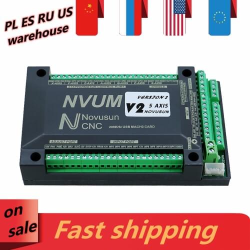 NVUM CNC motion card 3 axis 4 axis 5 axis 6 axis USB Ethernet 200Khz controller board support Microstep servo drive system