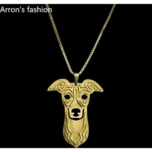 Trendy cute Italian Greyhound pendant necklace women gold silver plated statement necklace men animal jewelry