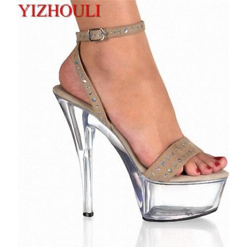 Sexy must-have magazine cover shoot 15 cm high shoes with metal heel sandals High Heel