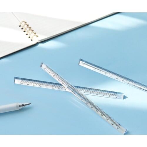 1PC Transparent Triangle Ruler Stationery School Supplies 15cm Precision Measuring Tool Student Straight Rulers