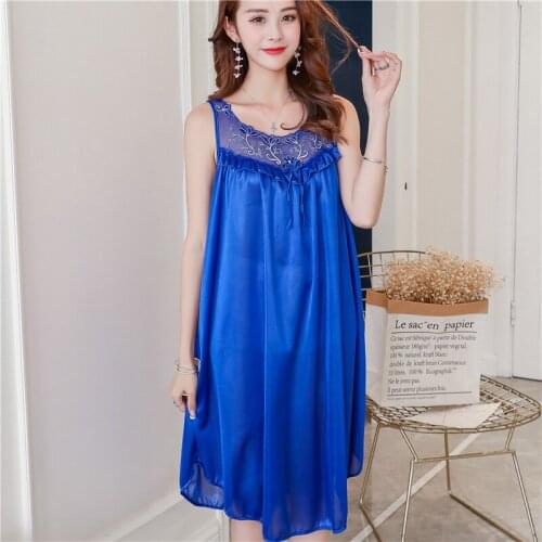 Size 4XL Hot Female Wedding Sleep Wear Sexy Silk Nightgowns Women Chemise Nightie Nightwear Lingerie Nightdress Sleepwear Dress